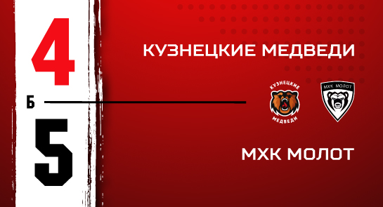 «Кузнецкие Медведи» - МХК «Молот» - 4:5 Б  